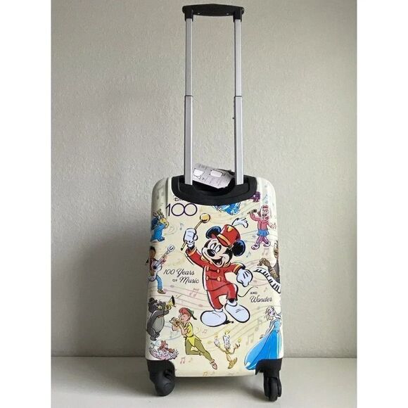 Bioworld Disney 100 Years Of Music And Wonder 20” Carry On Spinner Suitcase NEW - Picture 8 of 16